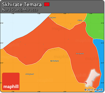 Political Simple Map of Skhirate Temara
