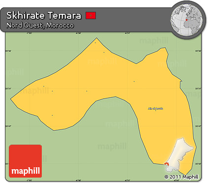 Savanna Style Simple Map of Skhirate Temara, cropped outside