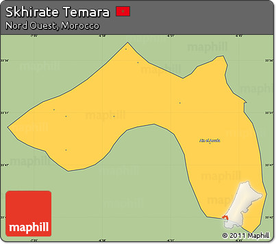 Savanna Style Simple Map of Skhirate Temara, cropped outside