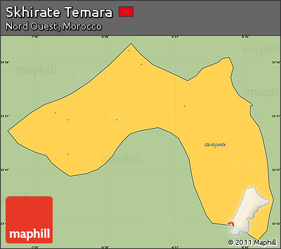Savanna Style Simple Map of Skhirate Temara, cropped outside