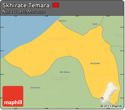 Savanna Style Simple Map of Skhirate Temara