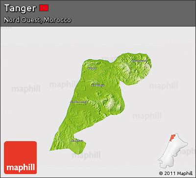 Physical 3D Map of Tanger, cropped outside