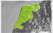 Physical 3D Map of Tanger, darken, desaturated