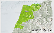 Physical 3D Map of Tanger, lighten, semi-desaturated