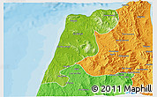 Physical 3D Map of Tanger, political outside