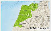 Physical 3D Map of Tanger, shaded relief outside