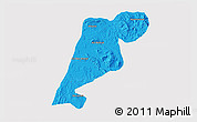 Political 3D Map of Tanger, cropped outside