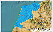 Political 3D Map of Tanger, satellite outside