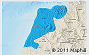 Political 3D Map of Tanger, shaded relief outside