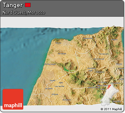 Satellite 3D Map of Tanger
