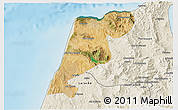 Satellite 3D Map of Tanger, shaded relief outside