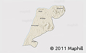 Shaded Relief 3D Map of Tanger, cropped outside