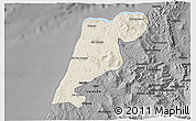 Shaded Relief 3D Map of Tanger, darken, desaturated