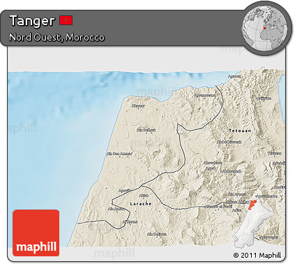 Shaded Relief 3D Map of Tanger