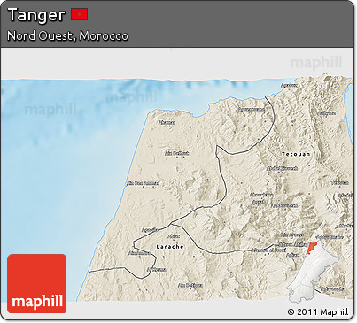 Shaded Relief 3D Map of Tanger