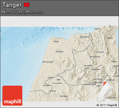 Shaded Relief 3D Map of Tanger