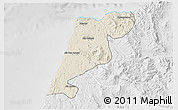 Shaded Relief 3D Map of Tanger, lighten, desaturated
