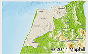 Shaded Relief 3D Map of Tanger, physical outside