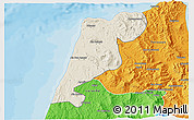 Shaded Relief 3D Map of Tanger, political outside