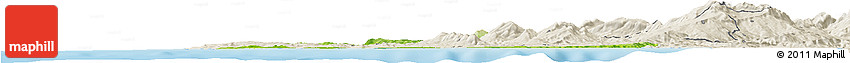 Physical Horizon Map of Tanger, shaded relief outside