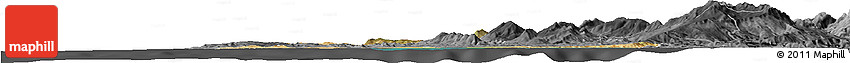 Satellite Horizon Map of Tanger, darken, desaturated