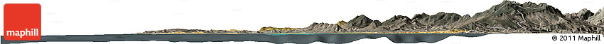 Satellite Horizon Map of Tanger, darken, semi-desaturated