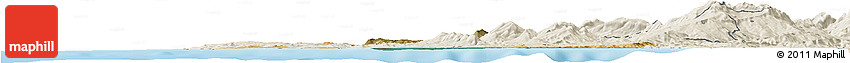 Satellite Horizon Map of Tanger, shaded relief outside