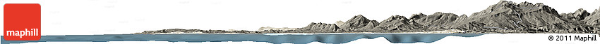 Shaded Relief Horizon Map of Tanger, darken