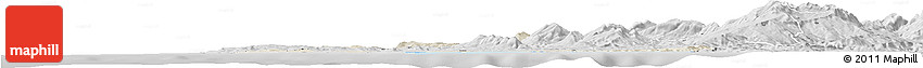 Shaded Relief Horizon Map of Tanger, desaturated