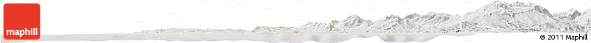 Shaded Relief Horizon Map of Tanger, lighten, desaturated