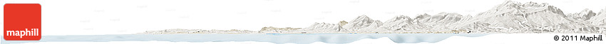 Shaded Relief Horizon Map of Tanger, lighten