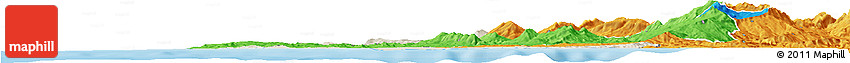 Shaded Relief Horizon Map of Tanger, political outside