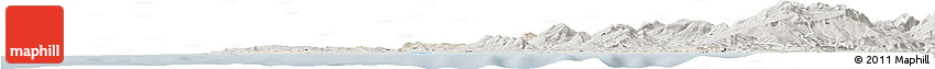 Shaded Relief Horizon Map of Tanger, semi-desaturated