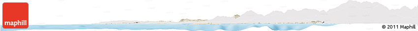Shaded Relief Horizon Map of Tanger, single color outside
