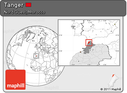 Blank Location Map of Tanger, highlighted country, highlighted parent region