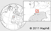Blank Location Map of Tanger, highlighted country
