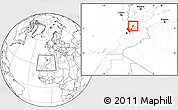 Blank Location Map of Tanger, highlighted parent region, within the entire country
