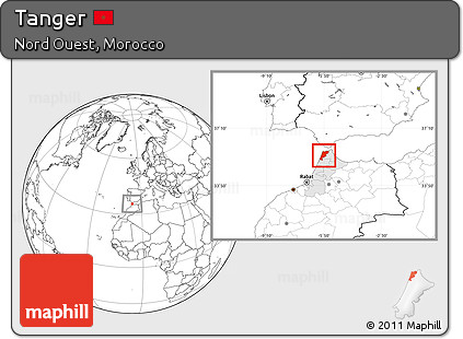 Blank Location Map of Tanger, highlighted parent region