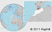 Gray Location Map of Tanger, highlighted country, highlighted parent region, within the entire country