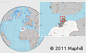 Gray Location Map of Tanger, highlighted country, highlighted parent region