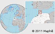 Gray Location Map of Tanger, highlighted country