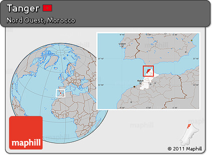 Gray Location Map of Tanger, highlighted parent region