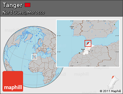 Gray Location Map of Tanger, highlighted parent region