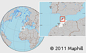 Gray Location Map of Tanger, highlighted parent region