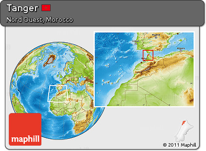 Physical Location Map of Tanger, within the entire country