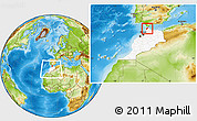 Physical Location Map of Tanger, highlighted country, within the entire country