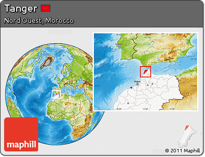 Physical Location Map of Tanger, highlighted country