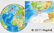 Physical Location Map of Tanger, highlighted country