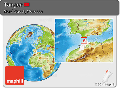 Physical Location Map of Tanger, highlighted parent region