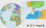 Political Location Map of Tanger, highlighted parent region